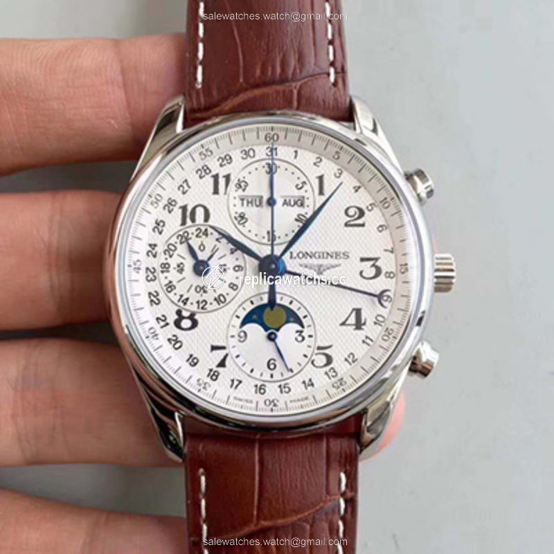 Replica Longines Master Collection Moonphase Chronograph L2.673.4.78.3 JF Factory White Dial Replica Longines Master Collection Moonphase Chronograph L2.673.4.78.3 JF Factory White Dial