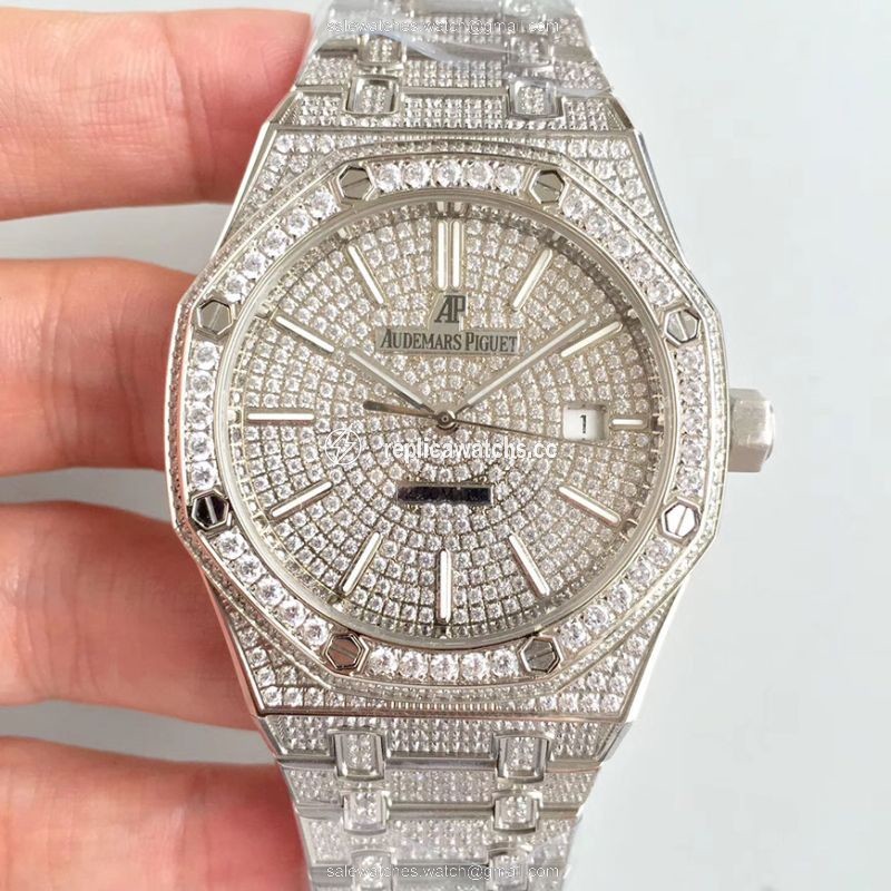 Replica Audemars Piguet Royal Oak 15400.OR Full Diamond White Dial Replica Audemars Piguet Royal Oak 15400.OR Full Diamond White Dial