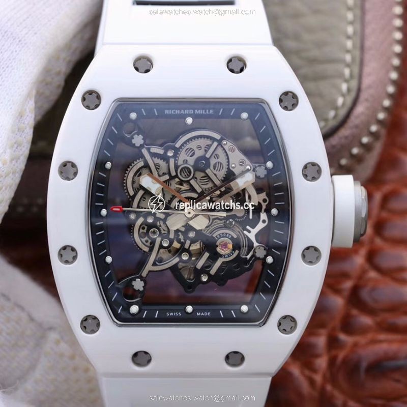Replica Richard Mille RM055 White Ceramic Skeleton Dial KV Factory V2 Replica Richard Mille RM055 White Ceramic Skeleton Dial KV Factory V2