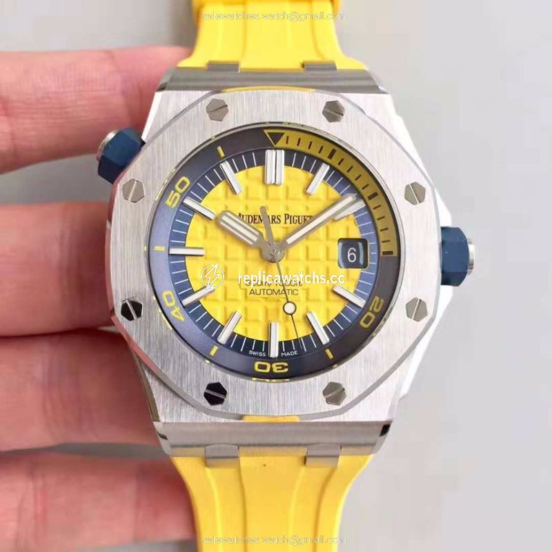 Replica Audemars Piguet Royal Oak Offshore Diver 15710ST.OO.A051CA.01 JF Factory V3 Yellow Dial Replica Audemars Piguet Royal Oak Offshore Diver 15710ST.OO.A051CA.01 JF Factory V3 Yellow Dial