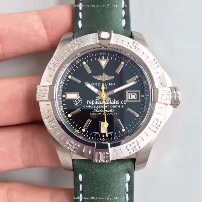 Replica Breitling Avenger II Seawolf A1733110/BC30/435X/A20BASA.1 Green Leather Strap GF Factory Black Dial Replica Breitling Avenger II Seawolf A1733110/BC30/435X/A20BASA.1 Green Leather Strap GF Factory Black Dial