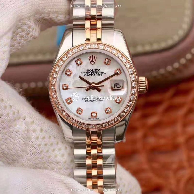 Replica Rolex Lady Datejust Two Tone Bracelet 28MM Enamel Dial Replica Rolex Lady Datejust Two Tone Bracelet 28MM Enamel Dial