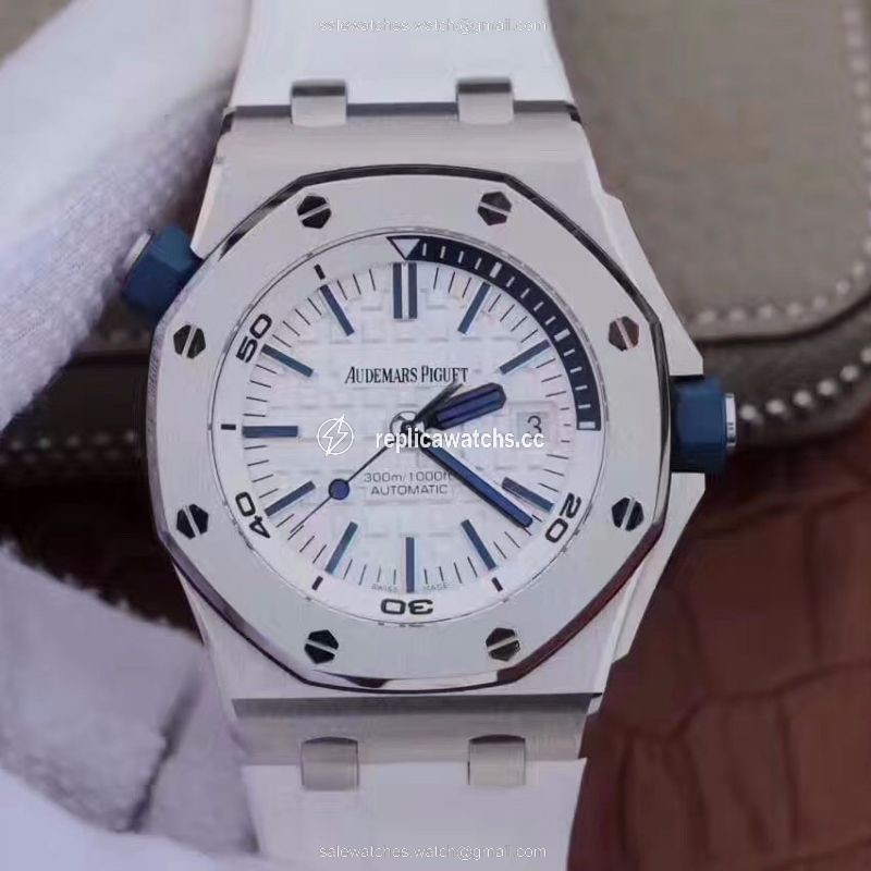 Replica Audemars Piguet Royal Oak Offshore Diver 15710ST.OO.A010CA.01 JF Factory White Dial Replica Audemars Piguet Royal Oak Offshore Diver 15710ST.OO.A010CA.01 JF Factory White Dial