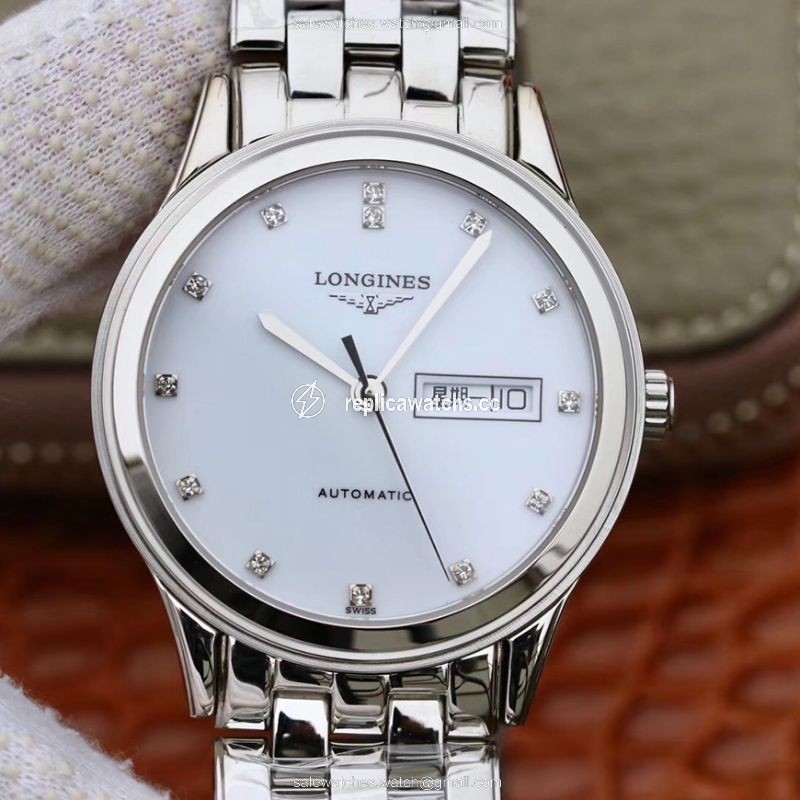 Replica Longines Flagship Double Calendar L4.899.4.12.602 GK Factory White Dial Replica Longines Flagship Double Calendar L4.899.4.12.602 GK Factory White Dial