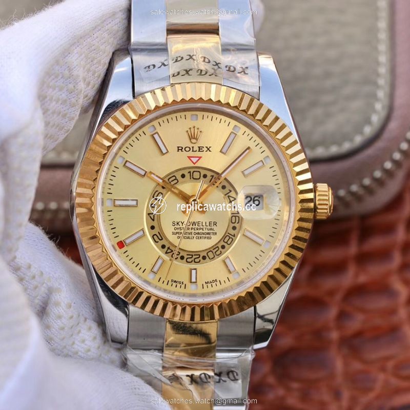 Replica Rolex SKY-DWELLER 326938-72418 Gold Dial Replica Rolex SKY-DWELLER 326938-72418 Gold Dial