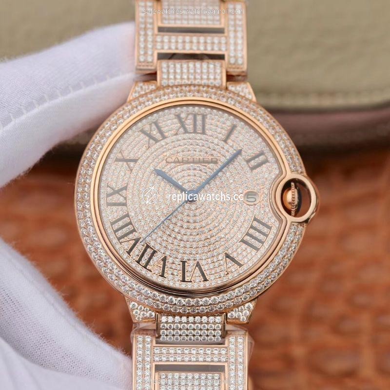 Replica Ballon Bleu De Cartier W69006Z2 42mm TW Factory Rose Gold Diamonds Dial Replica Ballon Bleu De Cartier W69006Z2 42mm TW Factory Rose Gold Diamonds Dial
