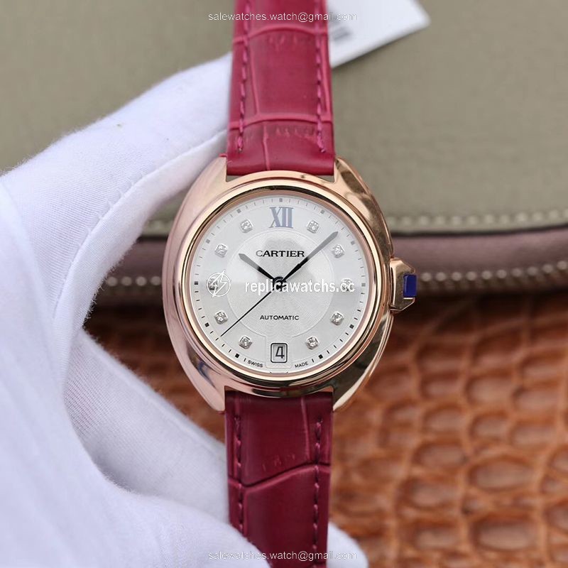 Replica Cle De Cartier Automatic 35mm WJCL0032 18K Rose Gold Silver-gray Dial Replica Cle De Cartier Automatic 35mm WJCL0032 18K Rose Gold Silver-gray Dial