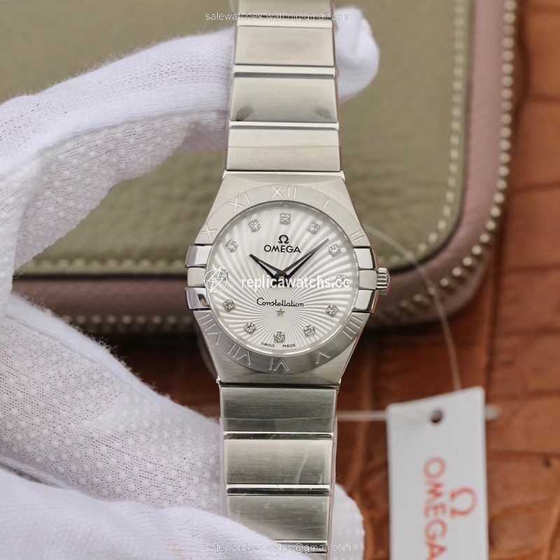 Replica Omega Constellation Ladies 27mm 123.10.27.60.55.001 TW Factory White Textured Dial Replica Omega Constellation Ladies 27mm 123.10.27.60.55.001 TW Factory White Textured Dial