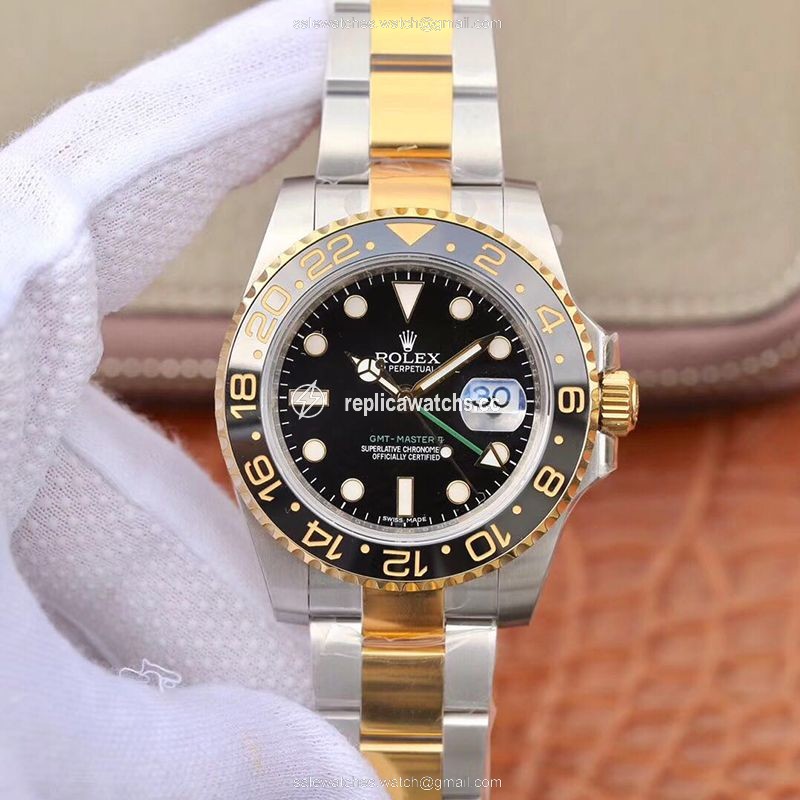 Replica Rolex GMT Master II 116713LN EW Factory Yellow Gold Bezel Replica Rolex GMT Master II 116713LN EW Factory Yellow Gold Bezel
