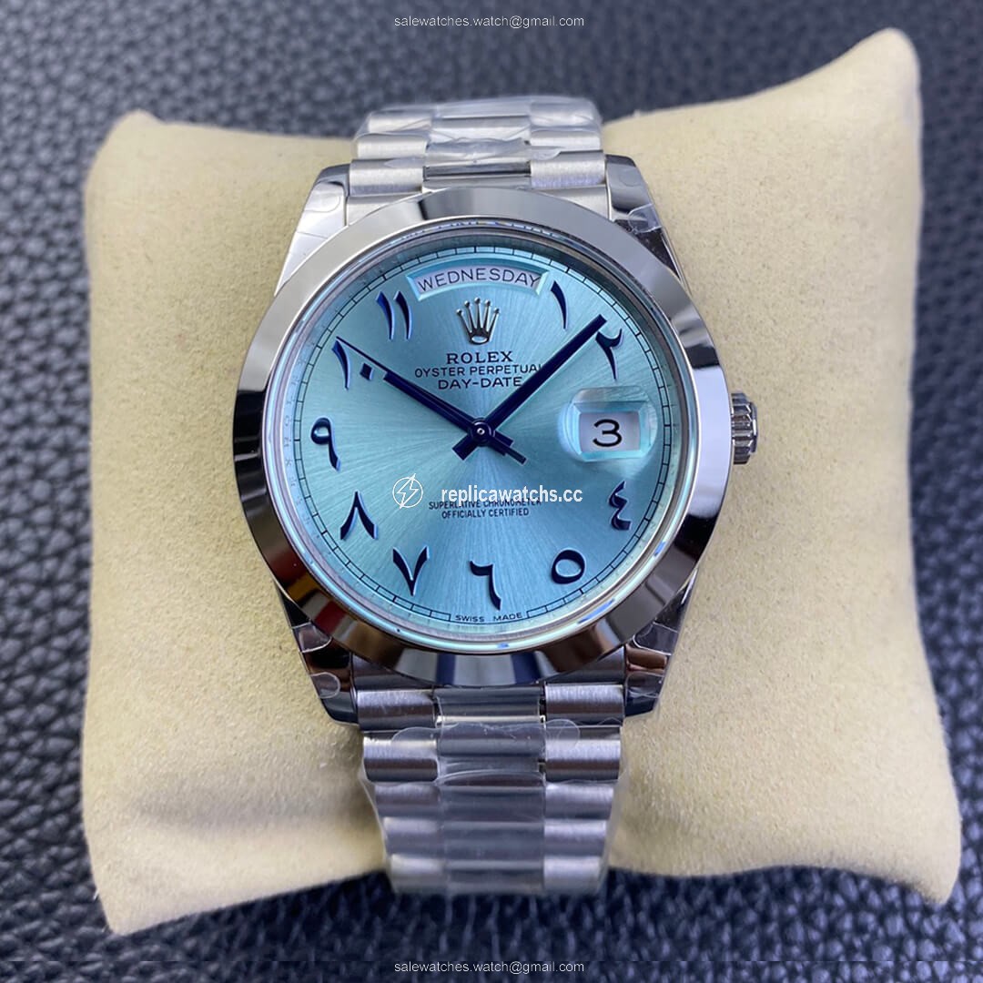 Replica Rolex Day Date BP Factory Middle East Customization Stainless Steel Ice Blue Dial Replica Rolex Day Date BP Factory Middle East Customization Stainless Steel Ice Blue Dial