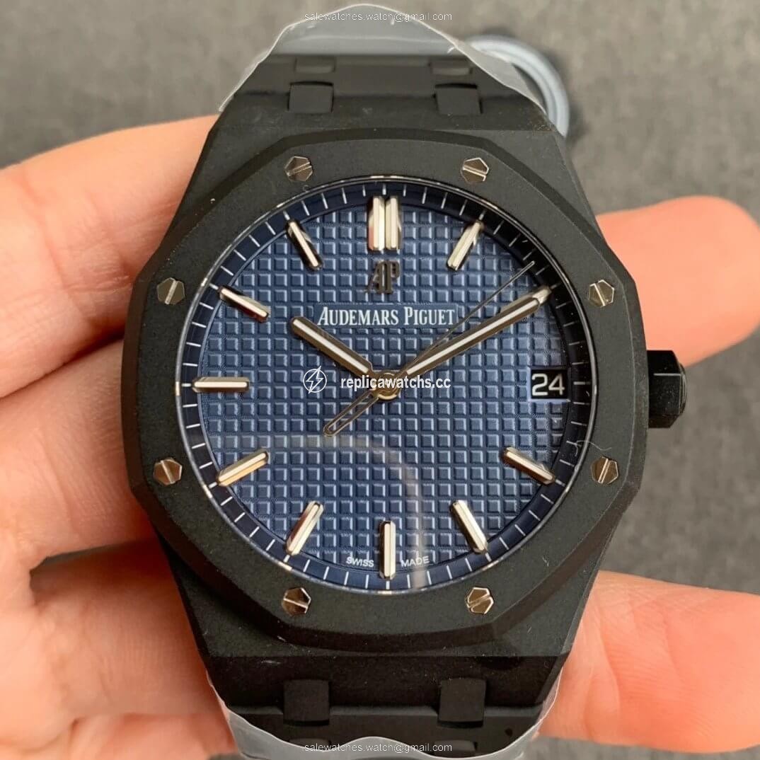 Replica Audemars Piguet Royal Oak 15500 DLC Version ZF Factory Frosted Blue Dial Replica Audemars Piguet Royal Oak 15500 DLC Version ZF Factory Frosted Blue Dial