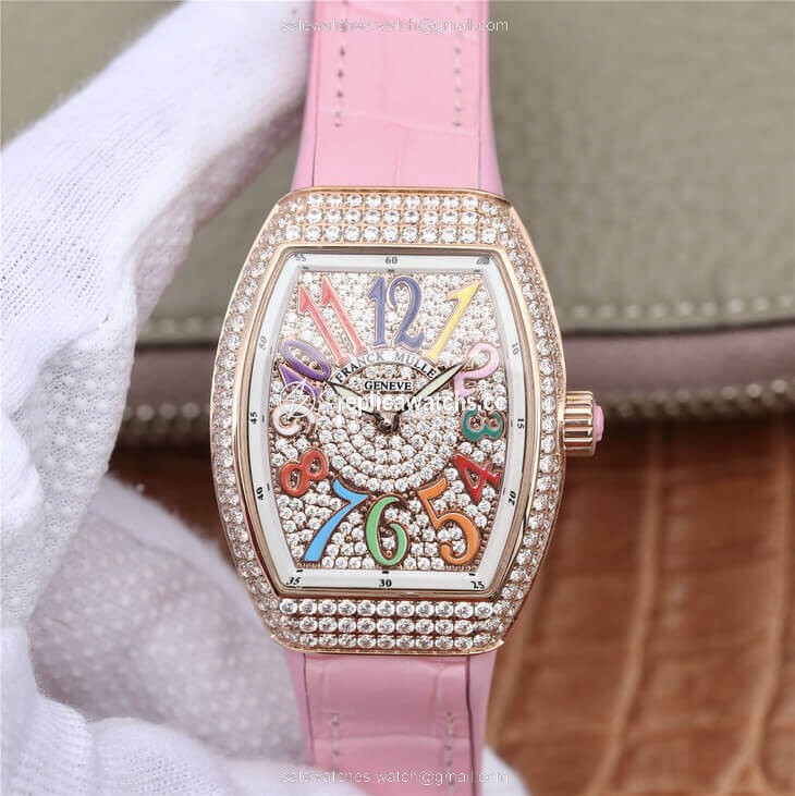 Replica Franck Muller Vanguard Ladies ABF Factory Rose Gold Diamond-set Dial Replica Franck Muller Vanguard Ladies ABF Factory Rose Gold Diamond-set Dial