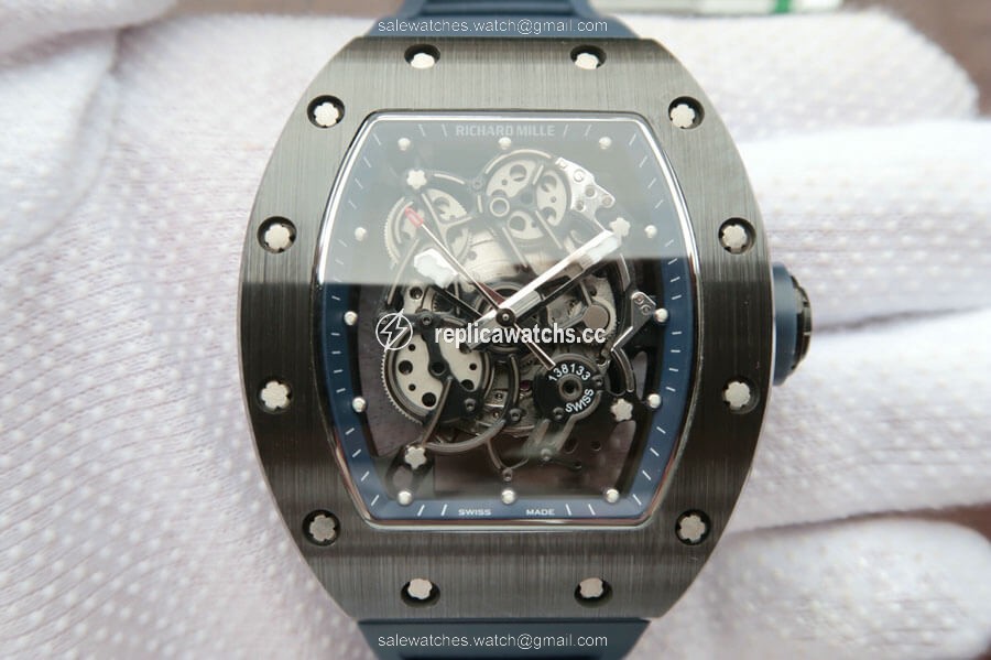 Replica Richard Mille RM055 KV Factory Dark Blue Rubber Strap Replica Richard Mille RM055 KV Factory Dark Blue Rubber Strap