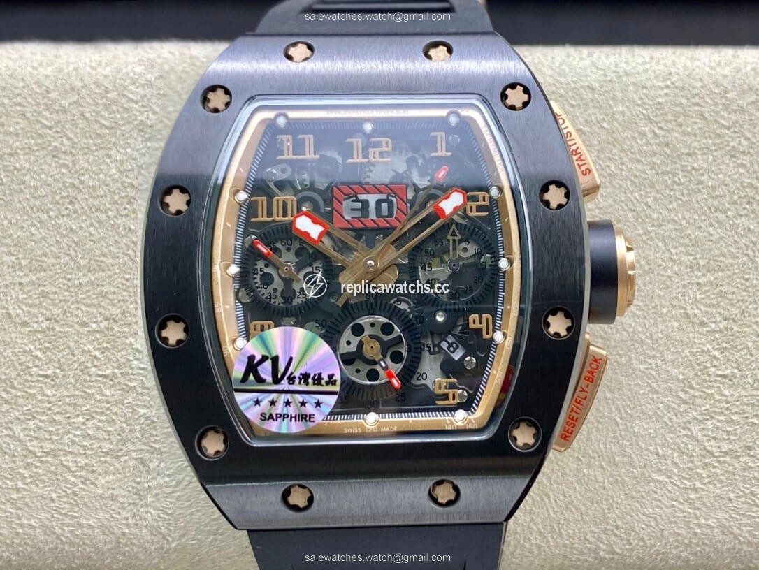 Replica Richard Mille RM011 KV Factory Black Ceramic Skeleton Dial Replica Richard Mille RM011 KV Factory Black Ceramic Skeleton Dial