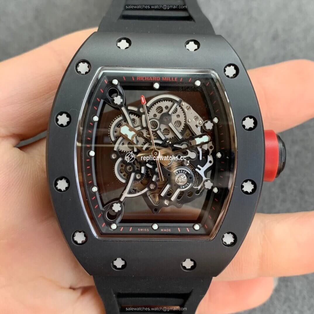 Replica Richard Mille RM055 KV Factory V2 Ceramic Black Rubber Strap Replica Richard Mille RM055 KV Factory V2 Ceramic Black Rubber Strap