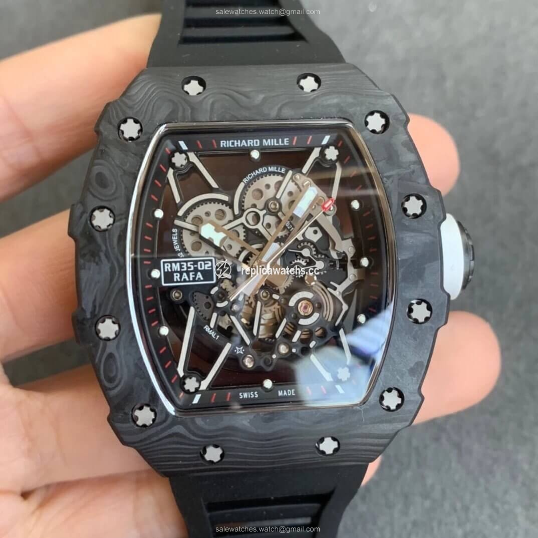 Replica Richard Mille RM035-02 KV Factory Carbon Fiber Black Rubber Strap Replica Richard Mille RM035-02 KV Factory Carbon Fiber Black Rubber Strap