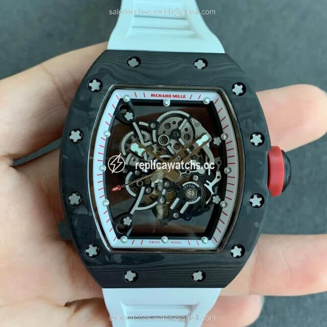 Replica Richard Mille RM055 KV Factory V2 Carbon Fiber Black Case Replica Richard Mille RM055 KV Factory V2 Carbon Fiber Black Case