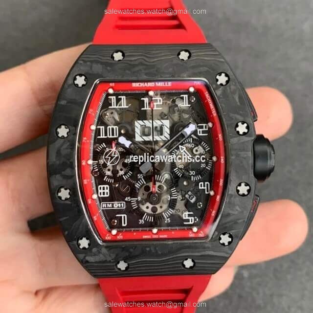 Replica Richard Mille RM-011 KV Factory V2 Forged Carbon Case Rubber Strap Replica Richard Mille RM-011 KV Factory V2 Forged Carbon Case Rubber Strap
