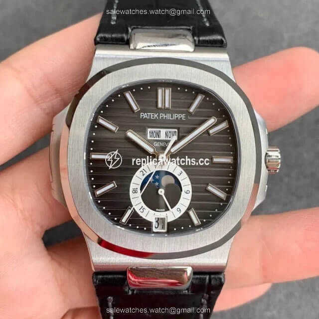 Replica Patek Philippe Nautilus 5726/1A-001 GR Factory Black Leather Strap Replica Patek Philippe Nautilus 5726/1A-001 GR Factory Black Leather Strap