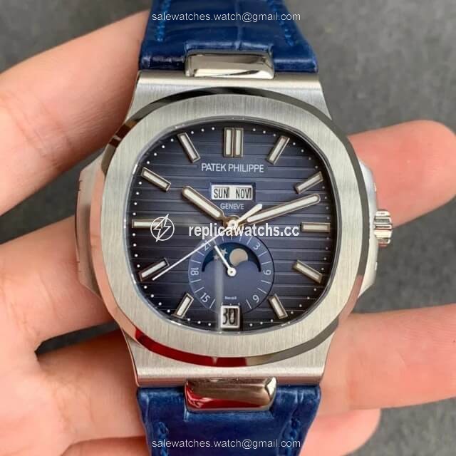 Replica Patek Philippe Nautilus 5726/1A-014 GR Factory Blue Leather Strap Replica Patek Philippe Nautilus 5726/1A-014 GR Factory Blue Leather Strap