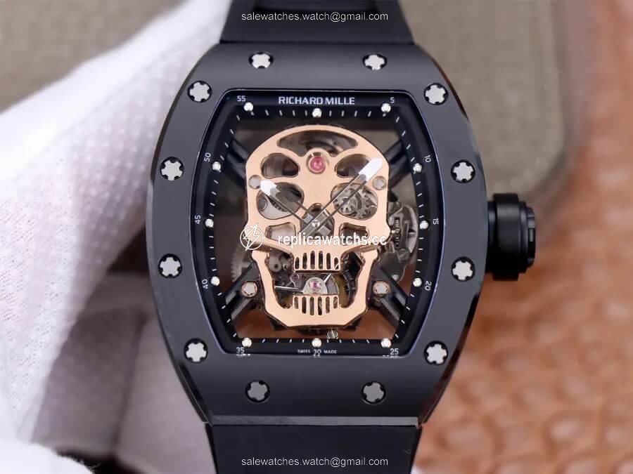 Replica Richard Mille RM52-01 Tourbillon JB Factory Rose Gold Skull Dial Replica Richard Mille RM52-01 Tourbillon JB Factory Rose Gold Skull Dial