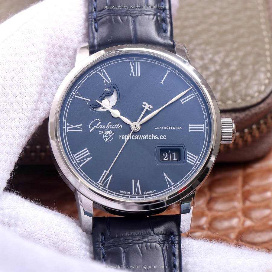 Replica Glashutte Senator Moon Phase 1-36-04 V9 Factory Blue Leather Strap Replica Glashutte Senator Moon Phase 1-36-04 V9 Factory Blue Leather Strap