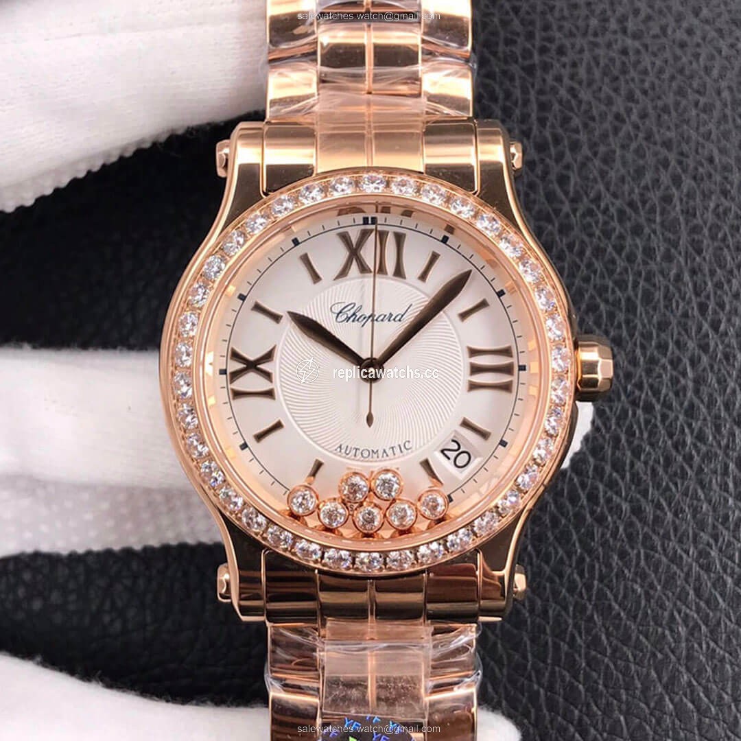 Replica Chopard Happy Diamonds 274808-5004 YF Factory Rose Gold Silver Dial Replica Chopard Happy Diamonds 274808-5004 YF Factory Rose Gold Silver Dial