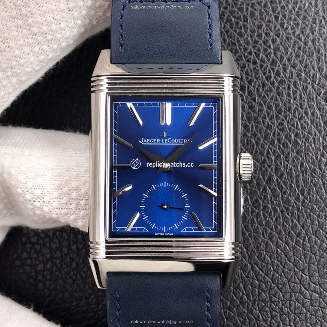 Replica Jaeger LeCoultre Reverso Tribute Double-sided Double Time Zone Flip MG Factory Blue Dial Replica Jaeger LeCoultre Reverso Tribute Double-sided Double Time Zone Flip MG Factory Blue Dial