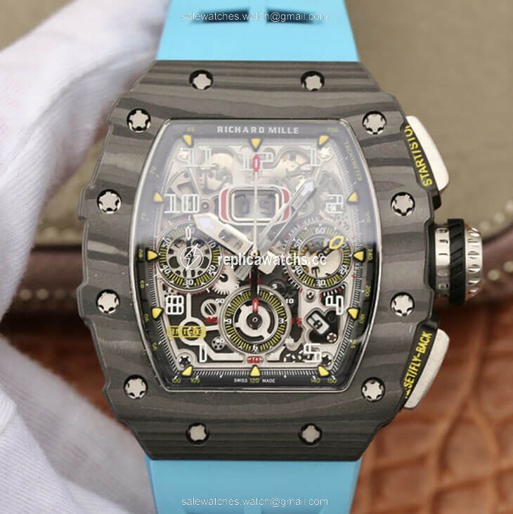 Replica Richard Mille RM11-03 KV Factory Carbon Fiber Blue Strap Replica Richard Mille RM11-03 KV Factory Carbon Fiber Blue Strap