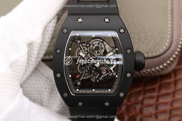 Replica Richard Mille RM055 KV Factory Ceramics Black Strap Replica Richard Mille RM055 KV Factory Ceramics Black Strap
