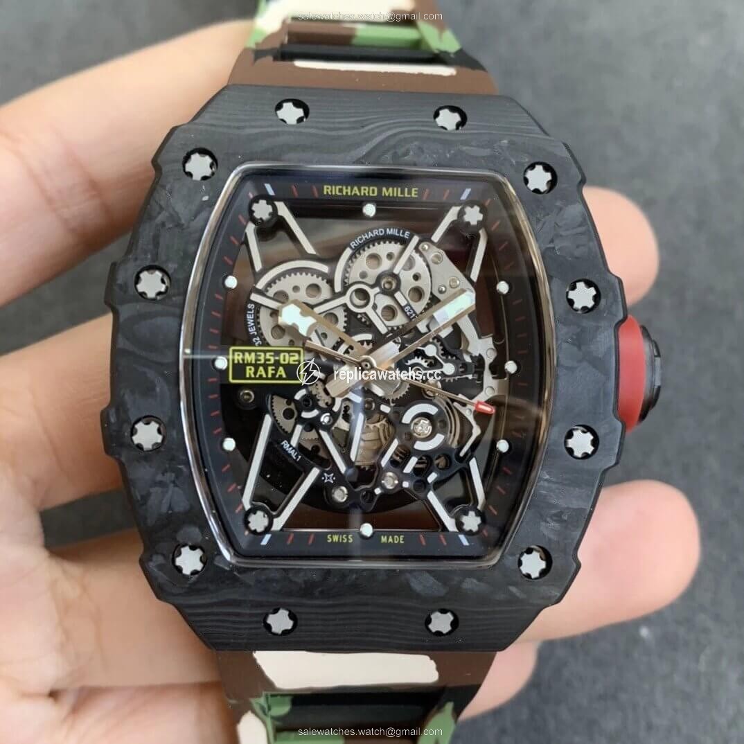 Replica Richard Mille RM35-02 KV Factory V3 Carbon Fiber Camouflage Strap Replica Richard Mille RM35-02 KV Factory V3 Carbon Fiber Camouflage Strap