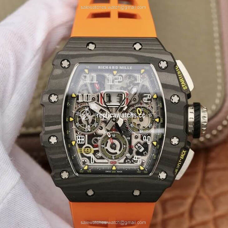Replica Richard Mille RM11-03 KV Factory Carbon Fiber Orange Strap Replica Richard Mille RM11-03 KV Factory Carbon Fiber Orange Strap
