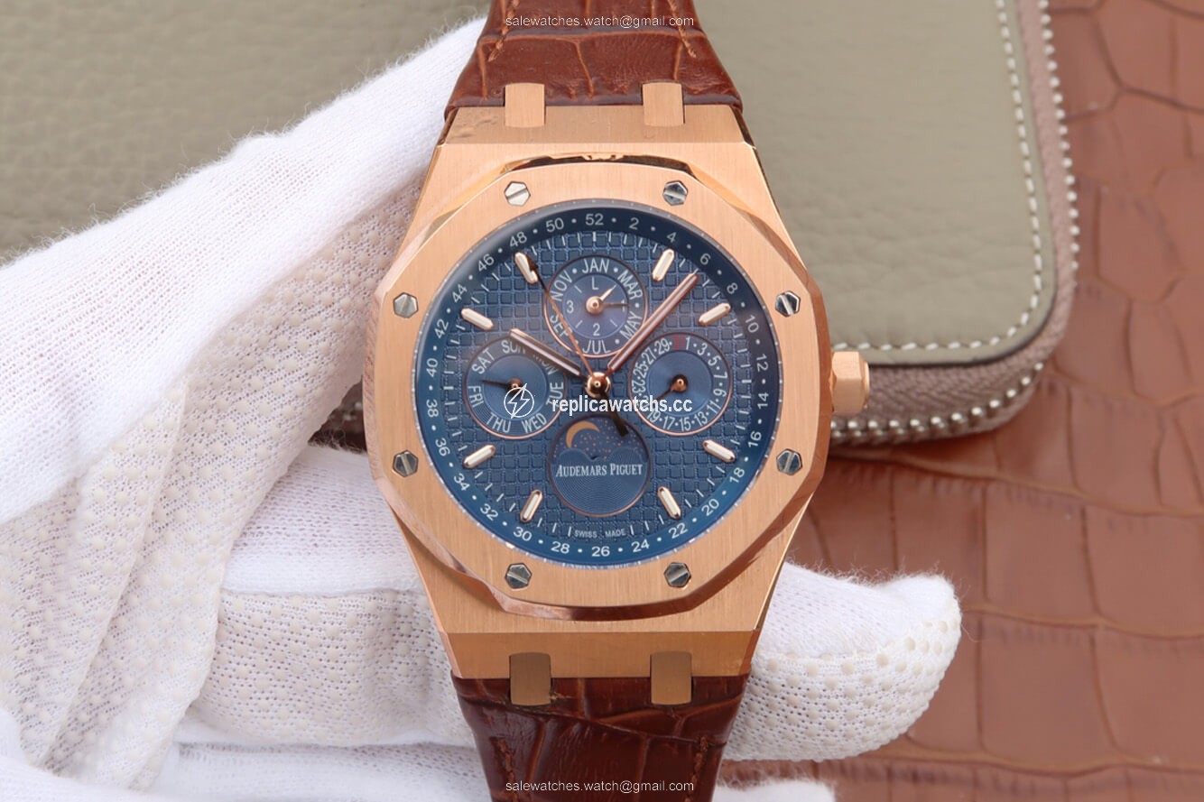 Replica Audemars Piguet Royal Oak Perpetual Calendar 26574 JF Factory Blue Dial Replica Audemars Piguet Royal Oak Perpetual Calendar 26574 JF Factory Blue Dial