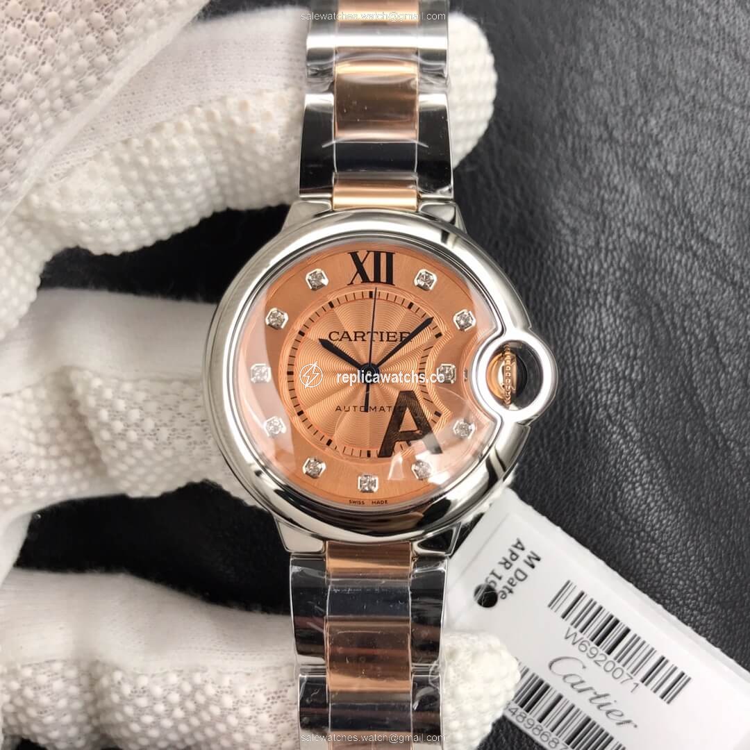Replica Ballon Bleu De Cartier Ladies 33MM V6 Factory Gold strap Replica Ballon Bleu De Cartier Ladies 33MM V6 Factory Gold strap