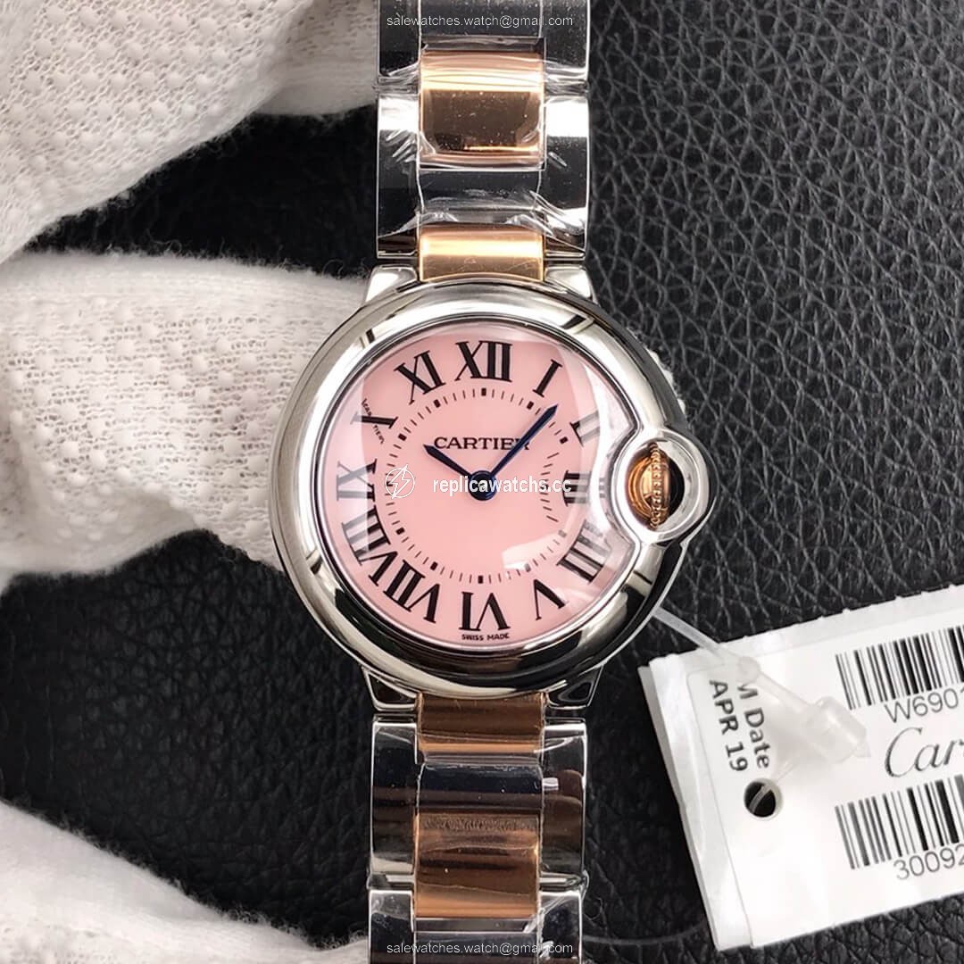 Replica Ballon Bleu De Cartier Ladies 28MM V6 Factory V8 Pink Dial Replica Ballon Bleu De Cartier Ladies 28MM V6 Factory V8 Pink Dial