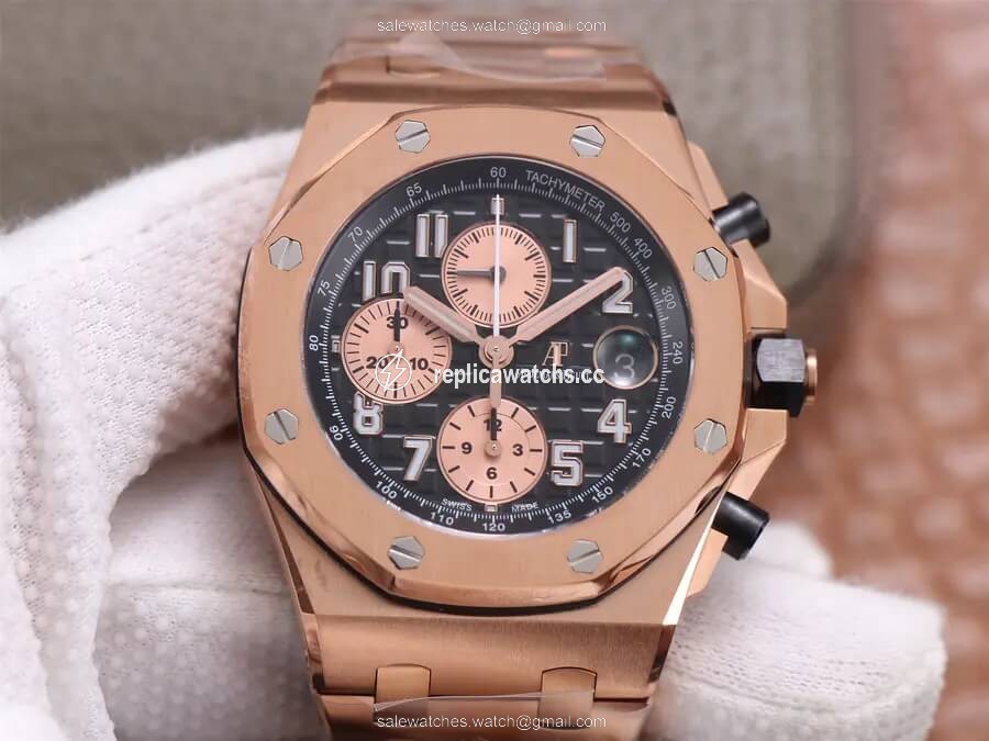 Replica Audemars Piguet Royal Oak Offshore 26470O JF Factory Rose Gold Replica Audemars Piguet Royal Oak Offshore 26470O JF Factory Rose Gold