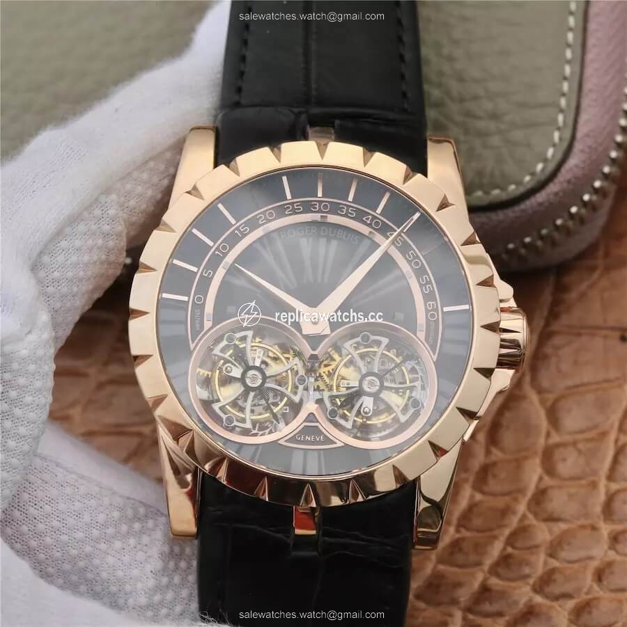 Replica Roger Dubuis Excalibur RDDBEX0280 JB Factory Tourbillon Gold Case Black Dial Replica Roger Dubuis Excalibur RDDBEX0280 JB Factory Tourbillon Gold Case Black Dial