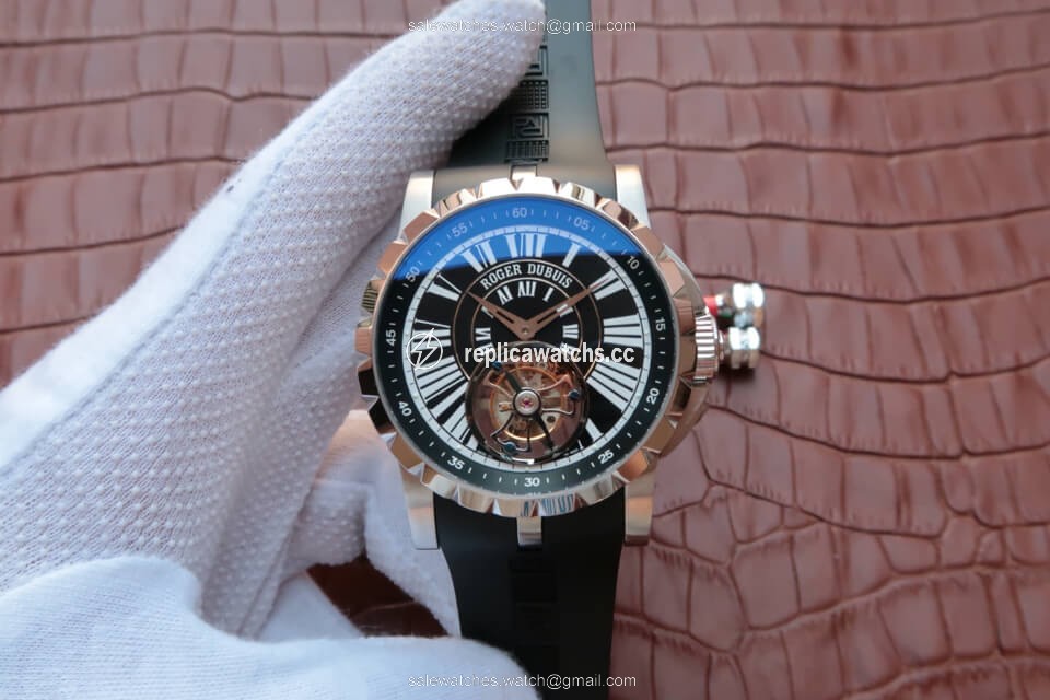 Replica Roger Dubuis Hommage Tourbillon JB Factory Black Dial Replica Roger Dubuis Hommage Tourbillon JB Factory Black Dial