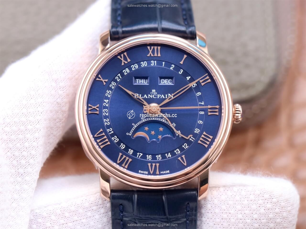 Replica Blancpain Villeret 6654-3640-55 OM Factory V3 Blue Dial Replica Blancpain Villeret 6654-3640-55 OM Factory V3 Blue Dial