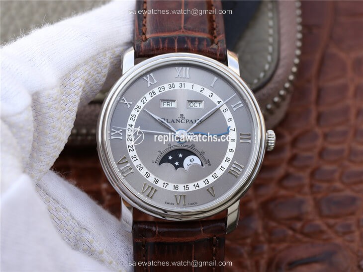 Replica Blancpain Villeret 6654-1113-55B OM Factory V2 Grey Dial Replica Blancpain Villeret 6654-1113-55B OM Factory V2 Grey Dial