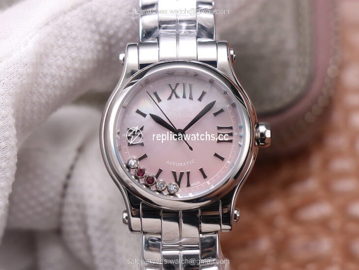 Replica Chopard Happy Sport 278573 YF Factory Pink Dial Replica Chopard Happy Sport 278573 YF Factory Pink Dial