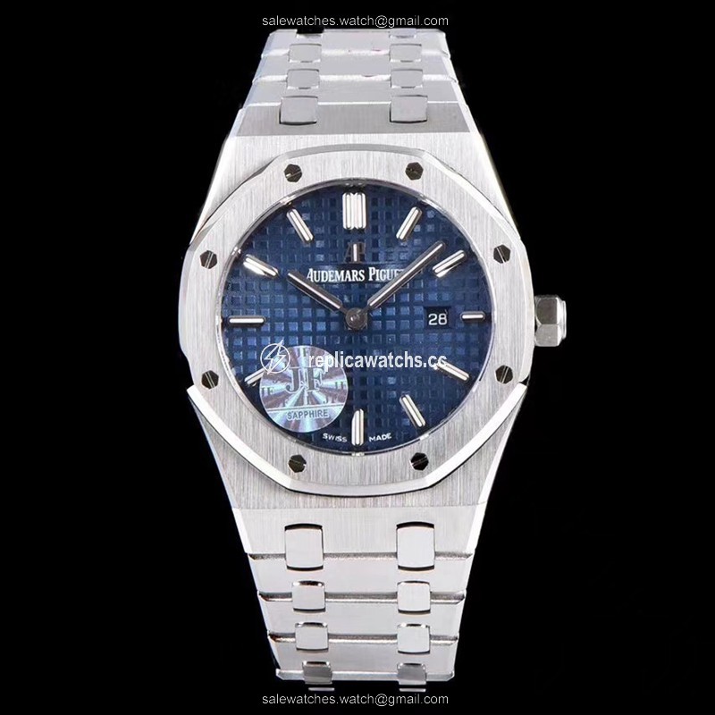 Replica Audemars Piguet Royal Oak Quartz 67650ST.OO.1261ST.01 JF Factory Blue Dial Replica Audemars Piguet Royal Oak Quartz 67650ST.OO.1261ST.01 JF Factory Blue Dial