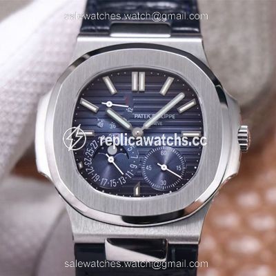 Replica Patek Philippe Nautilus 5712/1A-001 PF Factory Blue Dial Leather Strap Replica Patek Philippe Nautilus 5712/1A-001 PF Factory Blue Dial Leather Strap