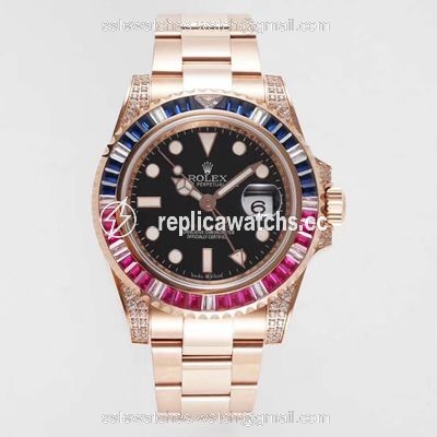 Replica Rolex GMT Master II 116759 SAru ROF Factory Rose Gold Replica Rolex GMT Master II 116759 SAru ROF Factory Rose Gold