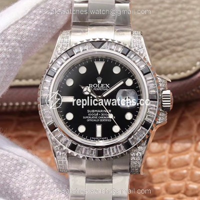 Replica Rolex Submariner Date 116610LN Diamond Customized Edition GS Factory Black Dial Replica Rolex Submariner Date 116610LN Diamond Customized Edition GS Factory Black Dial