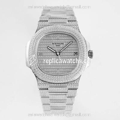 Replica Patek Philippe Nautilus 5719/10G-010 PPF Factory V4 Silver Diamond Replica Patek Philippe Nautilus 5719/10G-010 PPF Factory V4 Silver Diamond