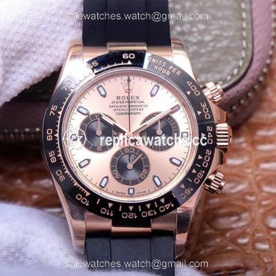 Replica Rolex Daytona M116515LN-0021 Noob Factory Pink Dial 4130 Movement Replica Rolex Daytona M116515LN-0021 Noob Factory Pink Dial 4130 Movement