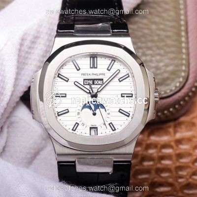 Replica PF Factory Patek Philippe Nautilus 5726/1A-010 Moonphase Black Leather Strap Replica PF Factory Patek Philippe Nautilus 5726/1A-010 Moonphase Black Leather Strap