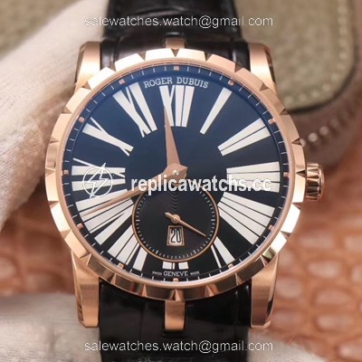 Replica Roger Dubuis Excalibur DBEX0537 PF Factory Black Dial Replica Roger Dubuis Excalibur DBEX0537 PF Factory Black Dial