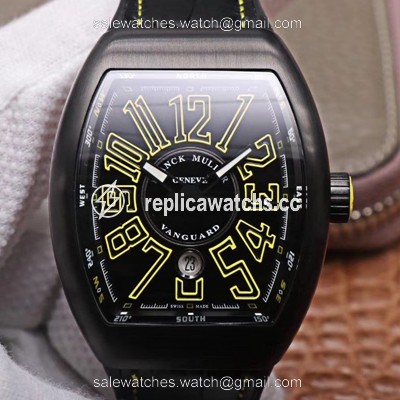 Replica Franck Muller Vanguard V.45.SC.DT.TT.NR.BR.JA ZF Factory Black Dial Replica Franck Muller Vanguard V.45.SC.DT.TT.NR.BR.JA ZF Factory Black Dial